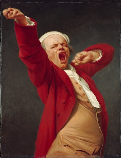 Autorretrato bostezando, por Joseph Ducreux (1783).