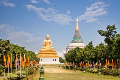 Estatua de Buda en Sravasti, India.