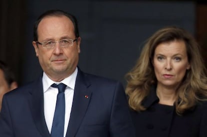Hollande y Trierweiler el pasado 16 de octubre en un funeral. 