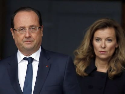 Hollande y Trierweiler el pasado 16 de octubre en un funeral. 