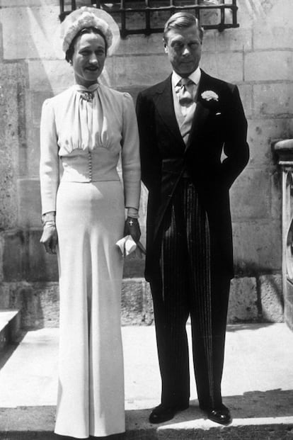 Wallis Simpson: Precursora de tendencias en Inglaterra y poseedora de una incalculable colección de joyas. En la imagen, el día de su boda con el Príncipe Eduardo.