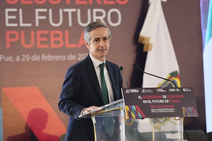 Enrique Alba, CEO de Iberdrola México en un evento empresarial en San Andrés Cholula, Puebla, el 29 de febrero de 2024
