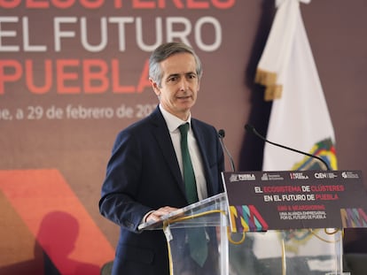 Enrique Alba, CEO de Iberdrola México en un evento empresarial en San Andrés Cholula, Puebla, el 29 de febrero de 2024