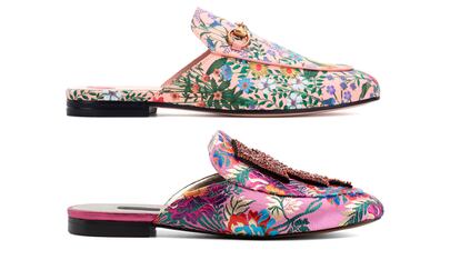 Los mocasines destalonados son uno de los zapatos que nos acompañarán esta primavera por obra y gracia de Gucci. Los de Alessandro Michele cuestan 550 euros y la versión que ha sacado Mango se queda en 49,99.