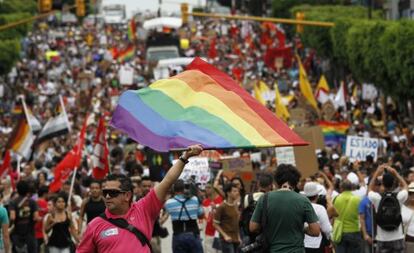Una marcha en defensa de los derechos de los homosexuales, en San José en 2012.