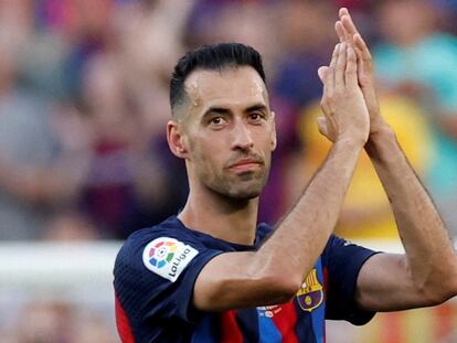 Sergio Busquets, durante su último partido en el Camp Nou con el F.C. Barcelona.