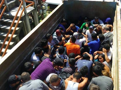 Rescate de 77 migrantes en Oaxaca (México) en febrero de 2015. 