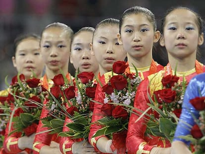 De izquierda a derecha, Cheng Fei, Yang Yiling, Li Shanshan, He Kexin, Jiang Yunyuan y Deng Linlin.