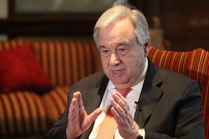 O secretário-geral da ONU, António Guterres, na terça-feira em Lahore. 