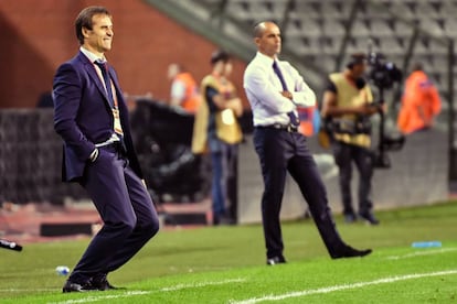 Lopetegui y Martínez, en la banda.