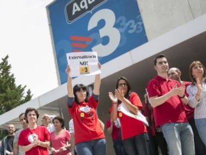 Protesta de los trabajadores de TV-3.