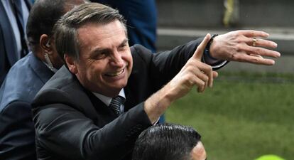 El presidente Bolsonaro, durante la Copa América. 