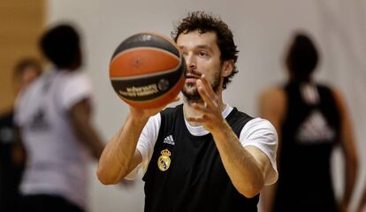 Llull, en el entrenamiento de ayer en Valdebebas