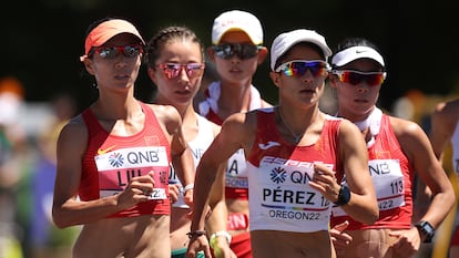 La marchadora María Pérez, al comienzo de la prueba.