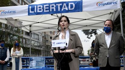 Isabel Díaz Ayuso, en un acto de su campaña electoral en la Comunidad de Madrid.