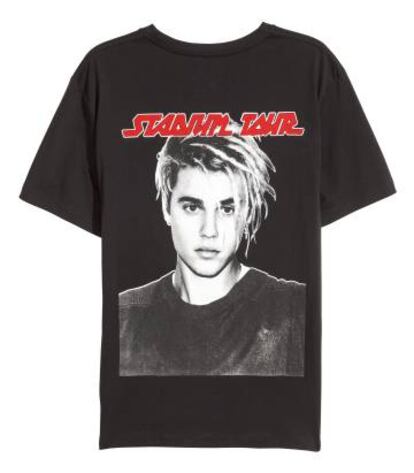 Una de las camisetas de H&amp;M con Justin Bieber.