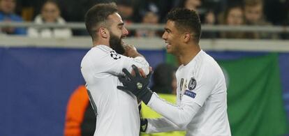 Casemiro comemora com Carvajal.