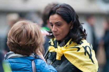 Marisa Garofalo, la hermana de Lea Garofalo, en la plaza Beccaria de Milán durante el funeral.