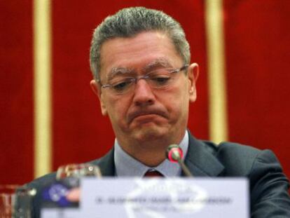 Alberto Ruiz-Gallardón, durante un acto del Ministerio de Justicia el pasado diciembre.