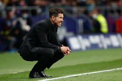 Simeone, durante el Atlético-Levante (0-1), disputado el pasado miércoles en el Wanda Metropolitano.