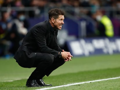 Simeone, durante el Atlético-Levante (0-1), disputado el pasado miércoles en el Wanda Metropolitano.