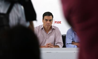 Pedro Sánchez en la reunión de la ejecutiva federal del PSOE tras las elecciones del 26 de junio.