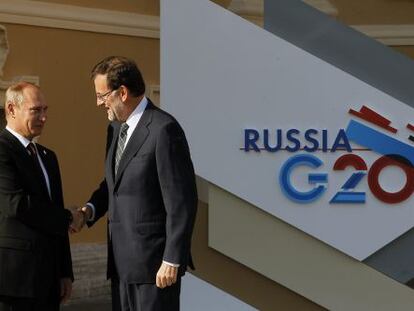 Putin recibe a Rajoy durante la cumbre del G-20.