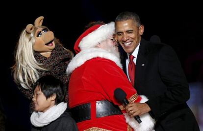 Barack Obama, durante el encendido del &aacute;rbol de Navidad en Washington, el pasado 3 de diciembre.