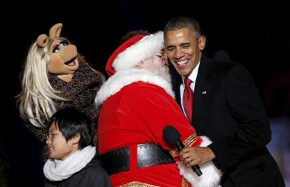Barack Obama, durante el encendido del árbol de Navidad en Washington, el pasado 3 de diciembre.