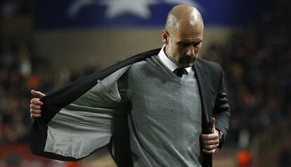 Guardiola, durante o jogo contra o Monaco.