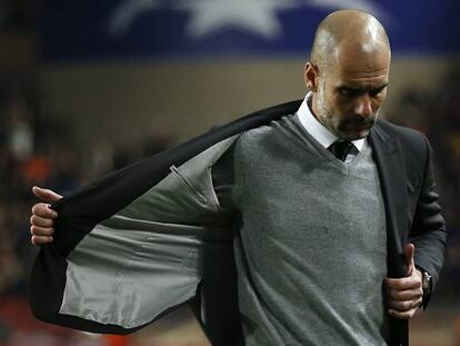 Guardiola, durante o jogo contra o Monaco.