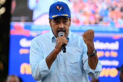 Nicolás Maduro da un discurso durante la 'Gran Marcha Mundial por la Paz', en Caracas (Venezuela) el 17 de agosto de 2024.