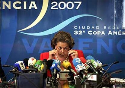 Rita Barberá, durante su conferencia de prensa de ayer.