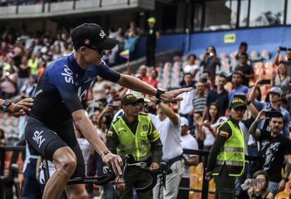 Froome, durante la presentación del Tour Colombia.