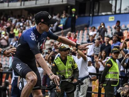 Froome, durante la presentación del Tour Colombia.