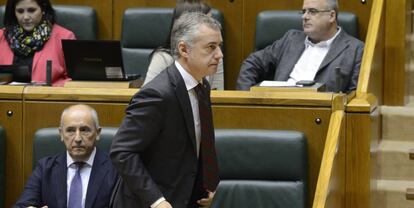 Iñigo Urkullu durante el pleno del Parlamento vasco.