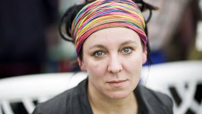 Olga Tokarczuk, fotografiada en mayo de 2010 en el Hay Festival en Gales.  