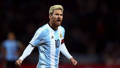 Messi, en su &uacute;ltimo duelo ante Uruguay. 