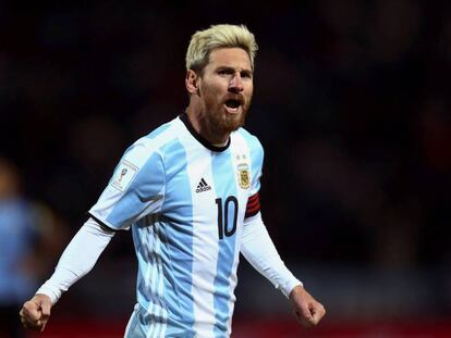 Messi, en el seu últim duel contra l'Uruguai.