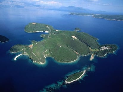 Una vista de la isla Skorpios.
