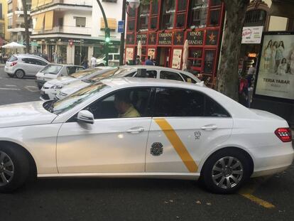 Para de taxis en Sevilla. 