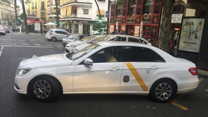 Para de taxis en Sevilla. 