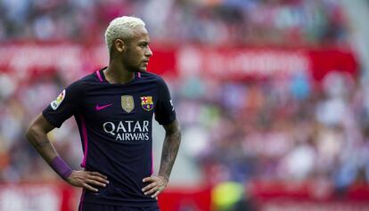 El jugador del FC Barcelona, Neymar, al partit contra l&#039;Sporting.