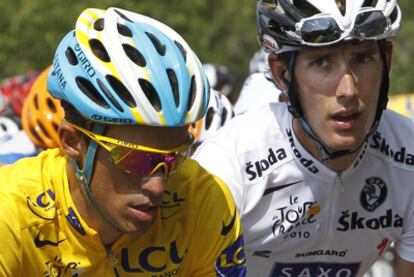 Contador y Schleck, durante la etapa