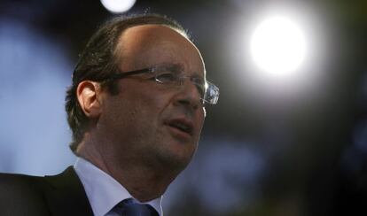François Hollande, durante un acto de campaña en Niza.