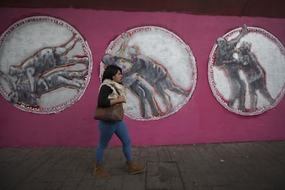 Mural de Carlos Generoso. Ubicado en la calle Chihuahua esquina con avenida Cuauhtémoc.