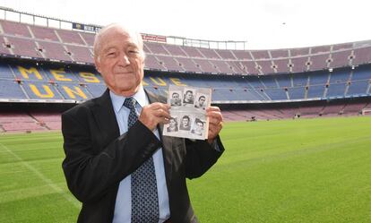 Justo Tejada, exjugador de fútbol del Barcelona, en una imagen reciente en el Camp Nou.