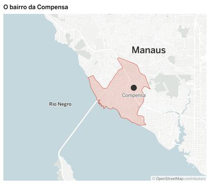 O bairro da Compensa, em Manaus