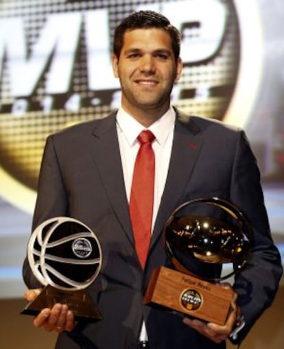 Felipe Reyes, con los premios de la Liga Endesa.