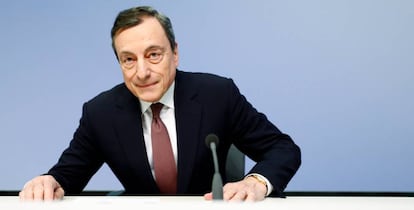 Mario Draghi, presidente del BCE, el jueves en Fráncfort